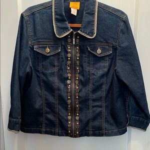 Ruby Rd. Embellished Zip front jacket
